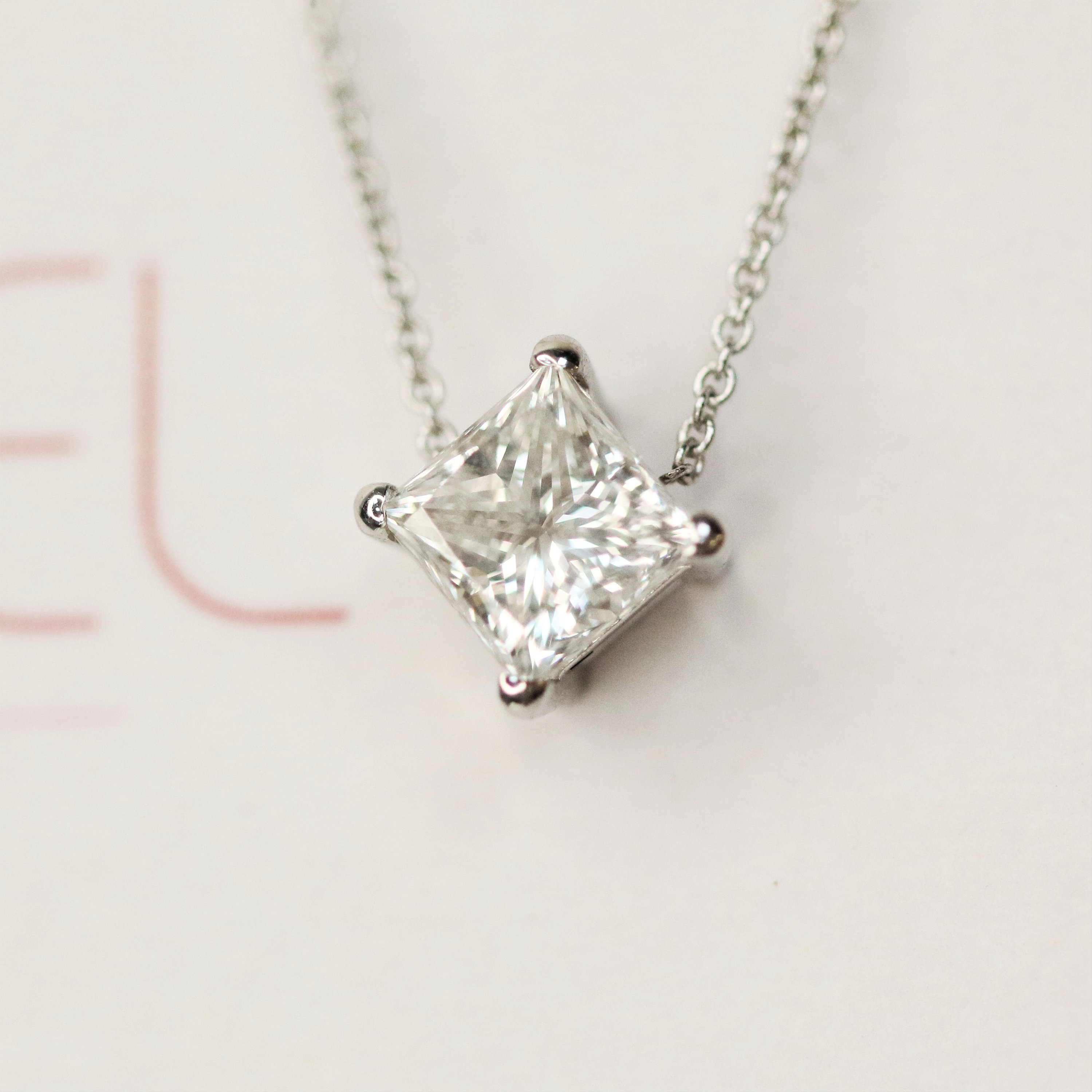 Princess cut hotsell solitaire pendant