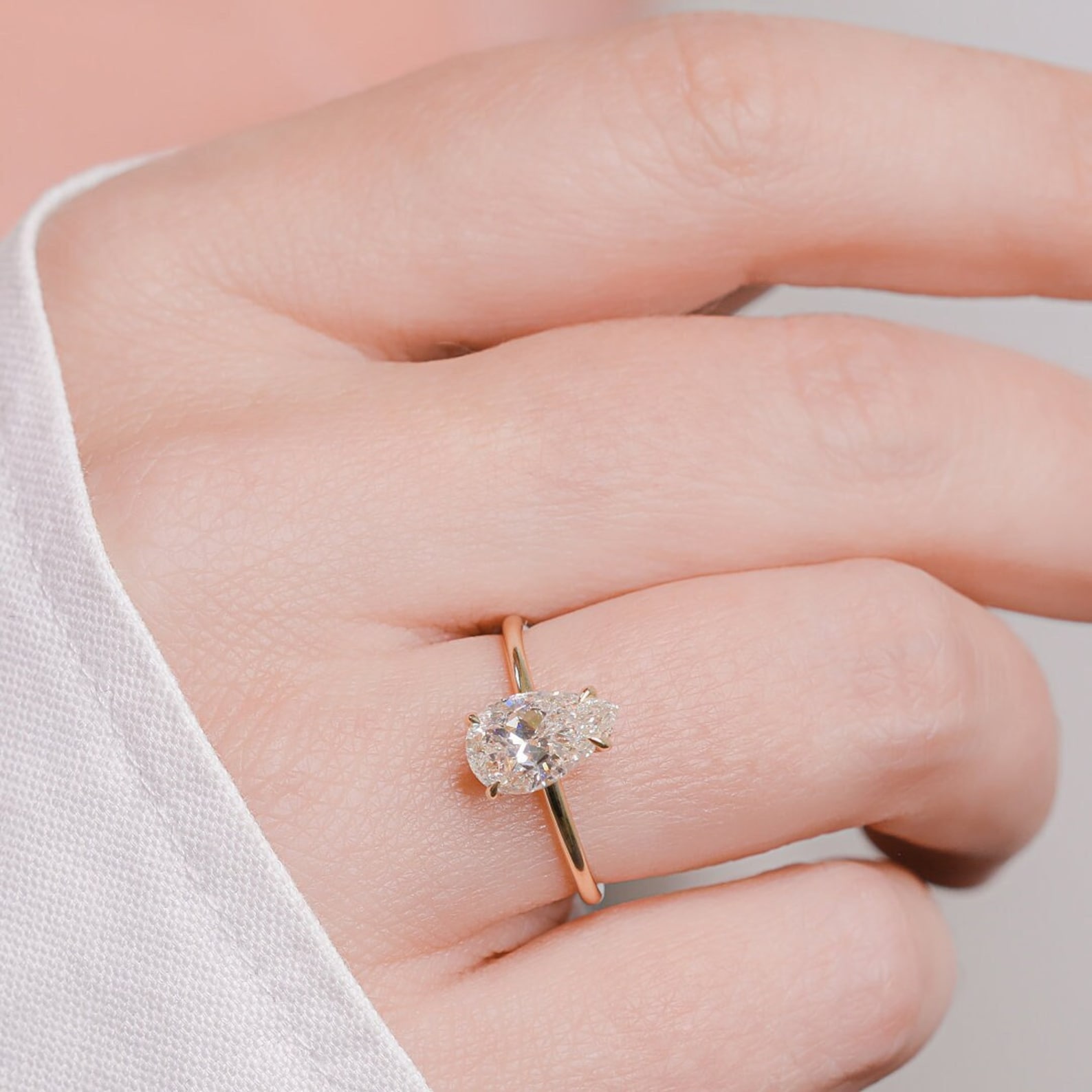 Pear Solitaire Ring Pear Engagement Ring Pear Shape Diamond Etsy