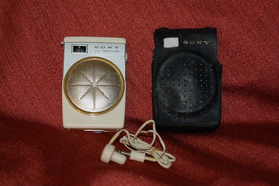 Sony Six Transistor Radio, 1960's, Ear Piece, Leather Protector