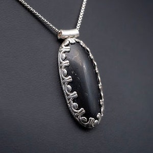Shield of Serenity Shungite Pendant | handcrafted Shungite & Sterling Silver anti-EMF pendant