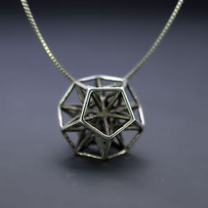 The 12th Gate | Silver Dodecahedron Pendant | Sacred Geometry Pendant | Math Jewelry | Sacred geometry