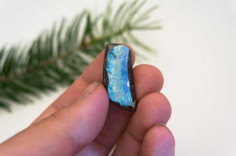 Lapidary Shop Freeform Natural Boulder Opal Cabochon Jewelry Supply 17.1 ct Natural Australian Opal Handmade in Oregon USA