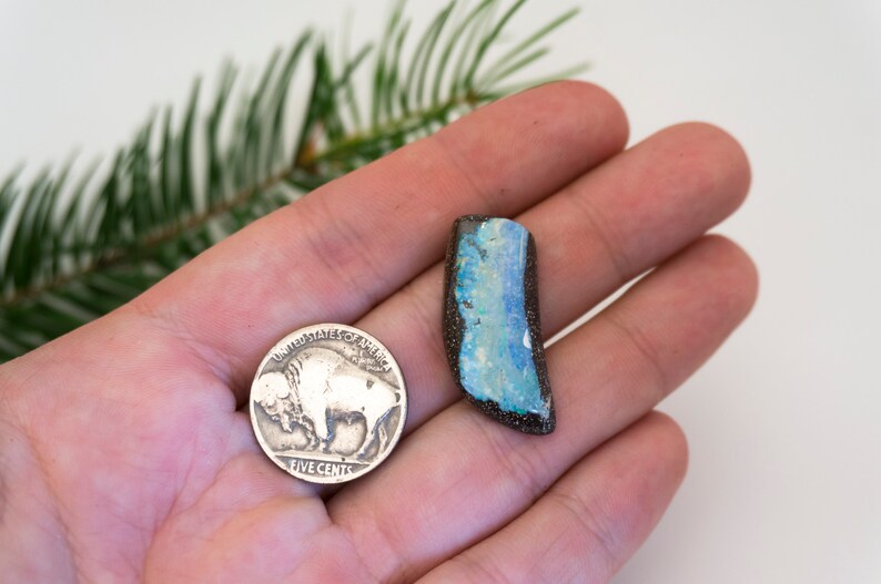Lapidary Shop Freeform Natural Boulder Opal Cabochon Jewelry Supply 17.1 ct Natural Australian Opal Handmade in Oregon USA