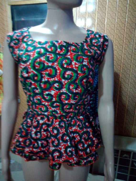 ankara double peplum tops