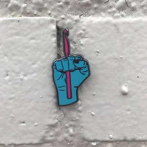 LFS Enamel Crochet Fist Pin Blue