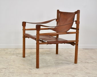 1960s Argentinian Leather Safari Lounge Chair By Abel Gonzales