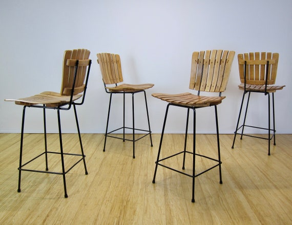 Mid Century Arthur Umanoff For Raymor Wood Slate Wrought Etsy