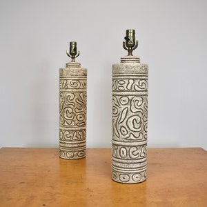 1960s Raymor Bitossi Italian Ceramic Style Table Lamps – A Pair