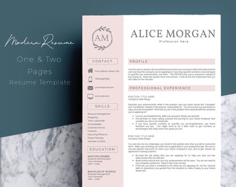 creative resume template for word pages 1 2 page resume etsy
