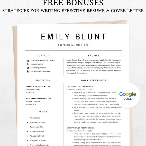 Google Docs Resume Template Google Docs CV Template Google Resume Google Resume Template Google Docs Resume 2 Page Google Docs