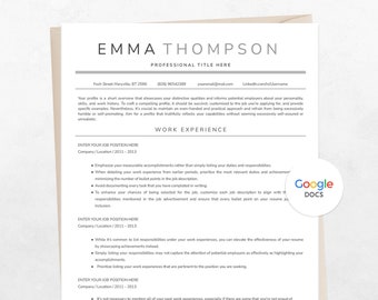 Google Docs Resume ATS Friendly Resume Professional Executive Resume Lebenslauf Vorlage Apple Pages Resume Template Instant Download