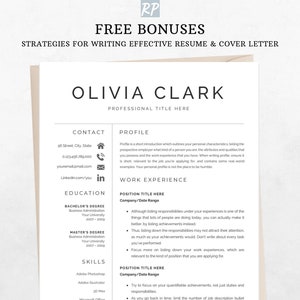 Clean Word Resume Template Resume Template 2 Page Word CV Template Cover Letter Mac Pages Resume Professional Word Resume Elegant Resume