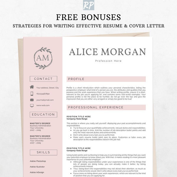 Professional Executive Resume Template 2024, CEO Resume Template for Word Cover Letter 1, 2, 3 Page Sorority Resume Template