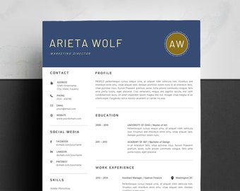 resume template instant download resumes cv template etsy