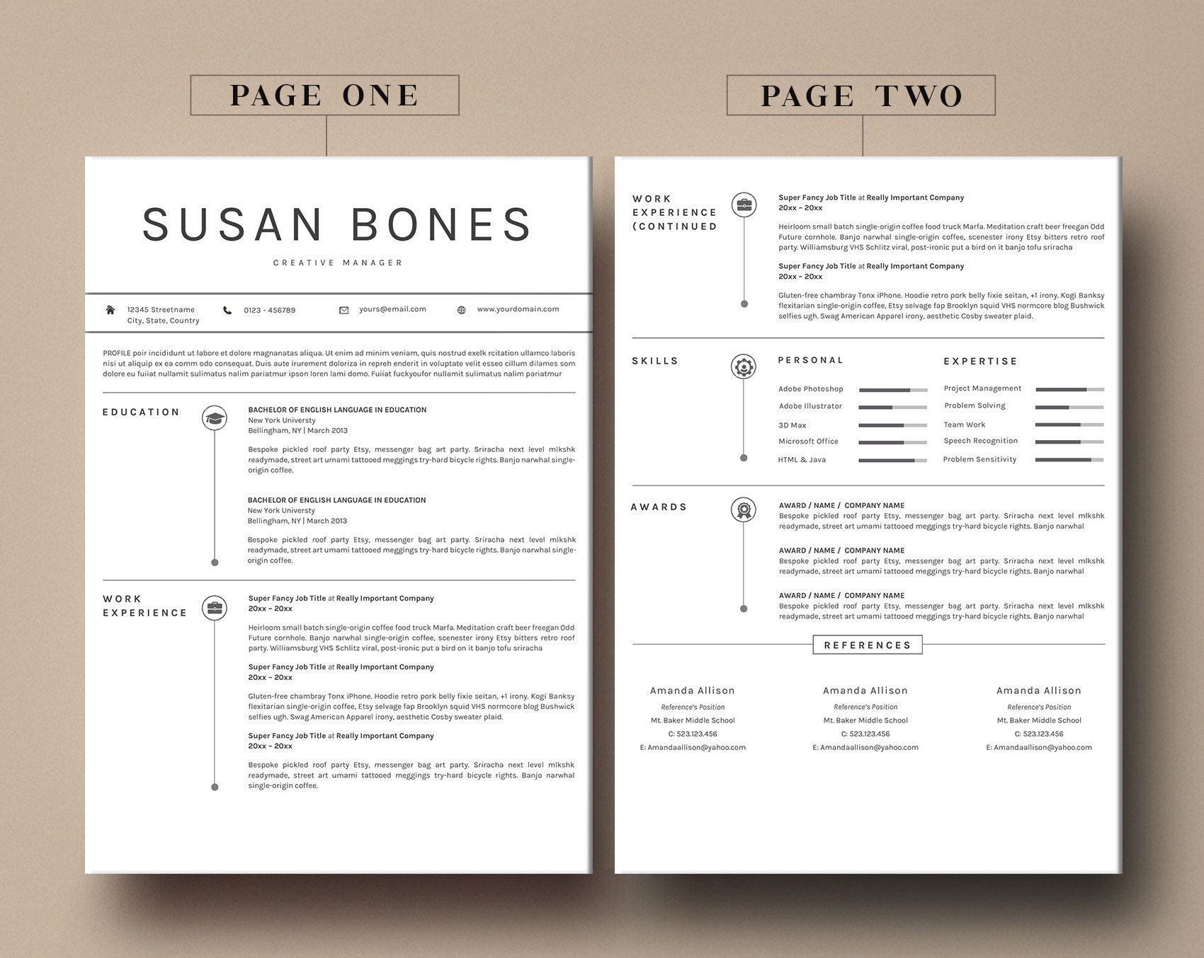 Clean Word Resume Template Minimalist Word Resume Template 1 Page ...