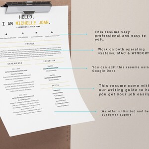 Google Docs Resume Template Google Docs CV Minimalist Google Resume