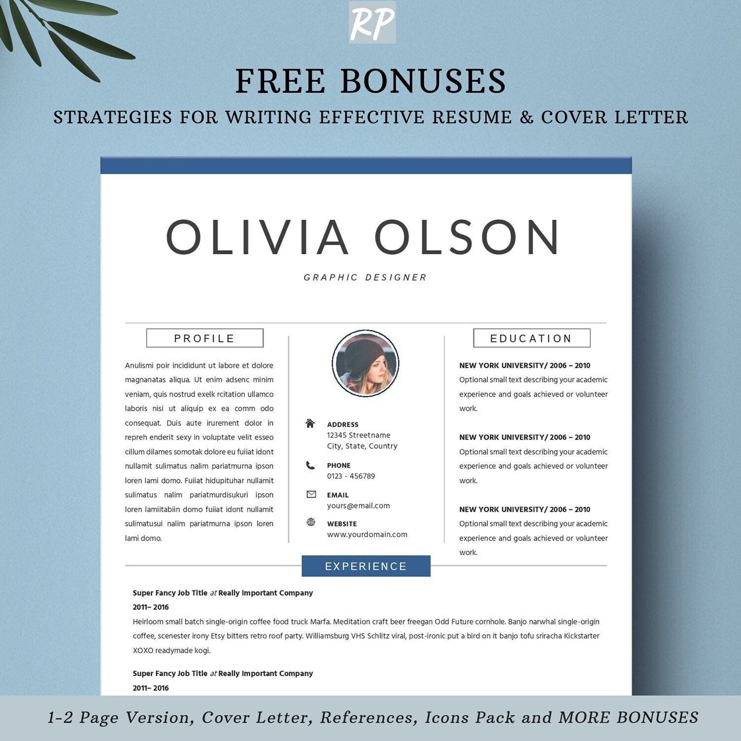 Modern Word Resume Template Resume - Il Fullxfull.6020223563 P533 