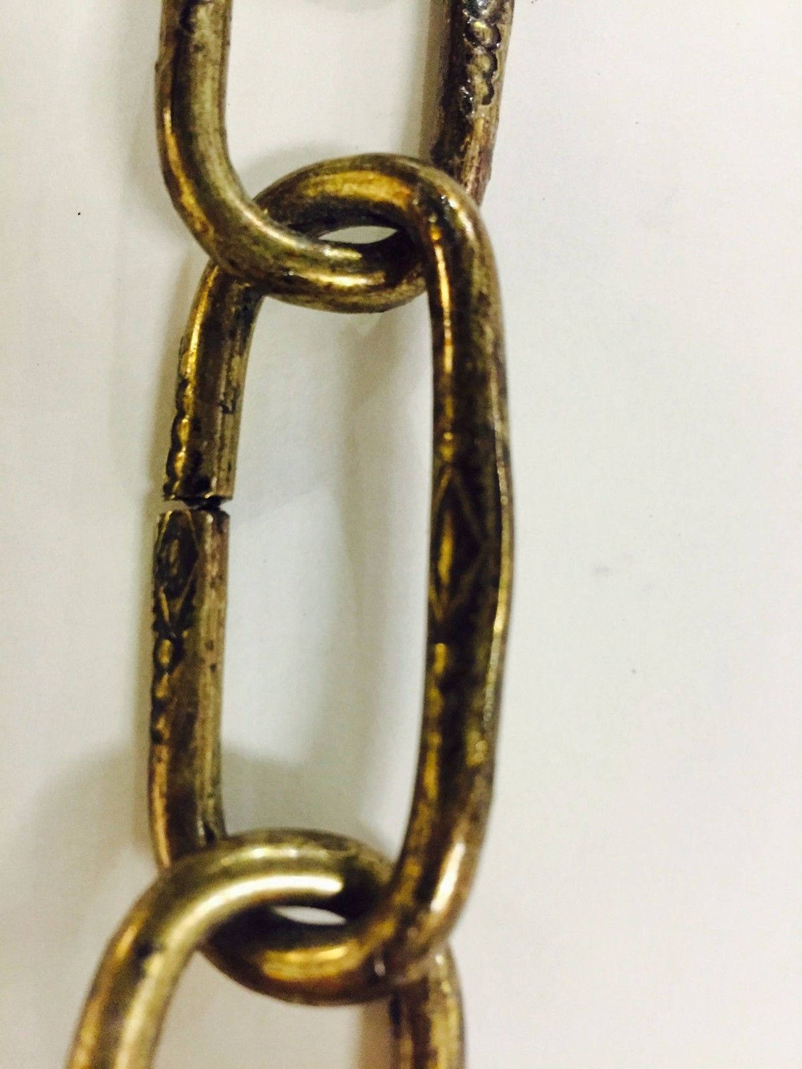 Embossed Antique Brass With Black Inlay Chain Chandelier Chain Link