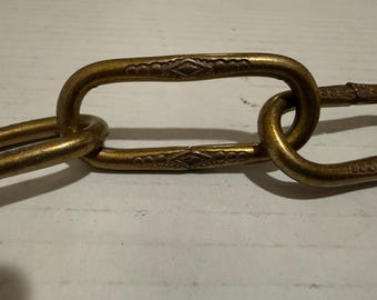 Embossed Antique Brass With Black Inlay Chain Chandelier Chain Link Heavy Duty