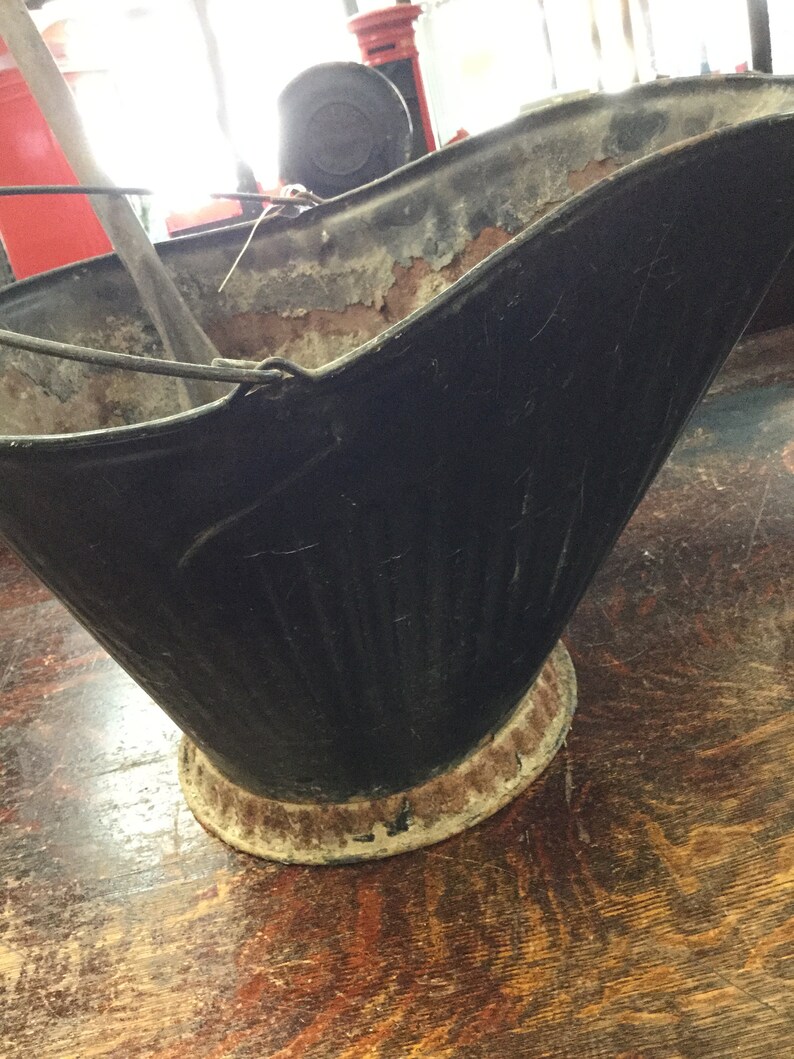 Fireplace Ash Bucket And Shovel Galvanized Etsy