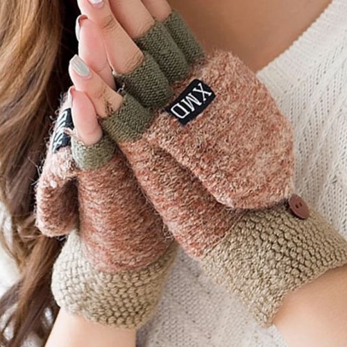 Wool Cable Knit Fingerless Gloves Women/ Camden Gloves Etsy