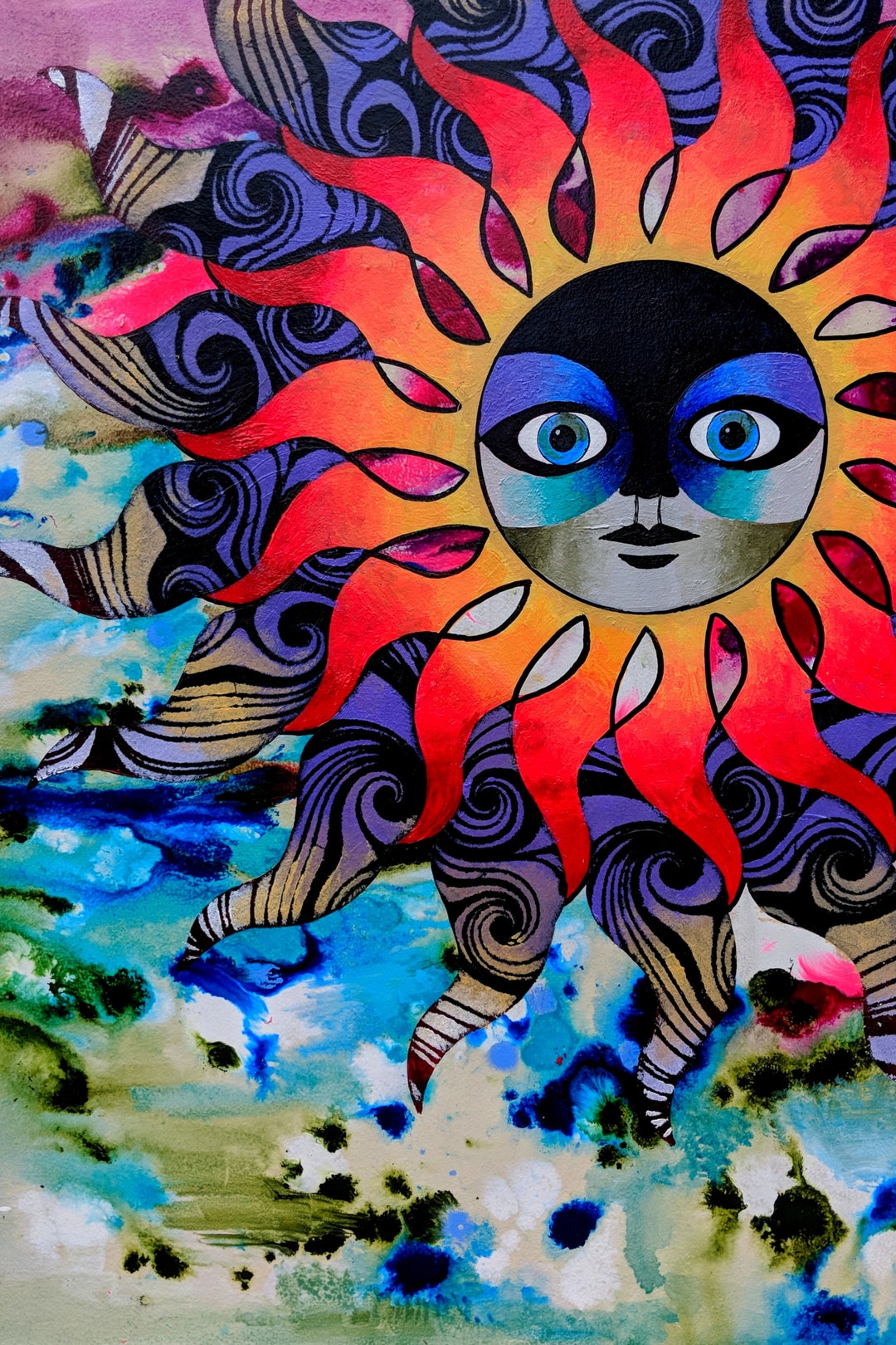 Adrian's Sun Goddess, 14x11 Archival Print of an Original Acrylic ...