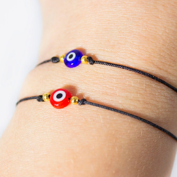 Evil eye bracelet, cord bracelet, good luck bracelet, protection bracelet, wish bracelet ,nazar bracelet, red string bracelet, greek jewelry