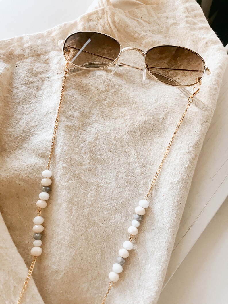 Beaded sunglasses chain gold glasses cord pink glasses Etsy
