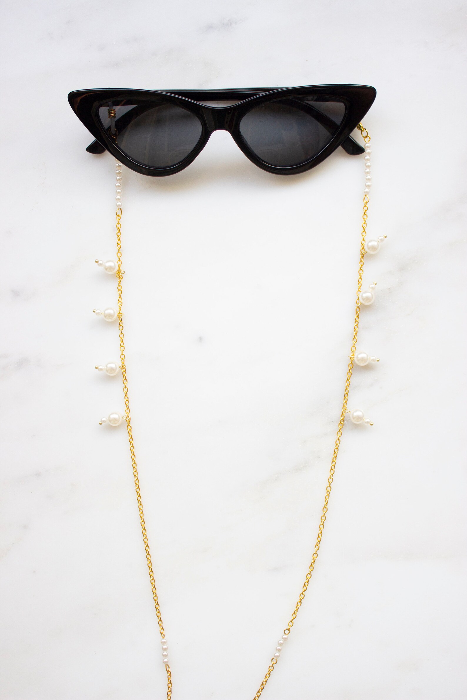 Pearl Glasses Chain Gold Sunglasses Cord Chain Eyeglasses Etsy