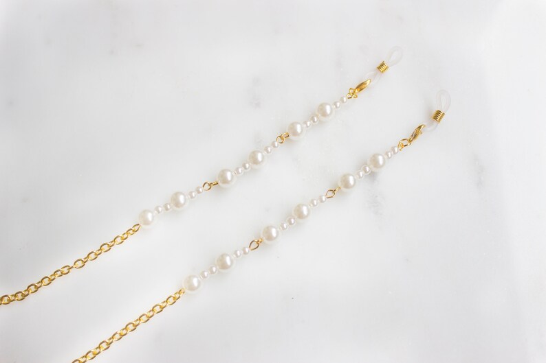 Pearl Glasses Chain Gold Sunglasses Cord Chain Eyeglasses Etsy
