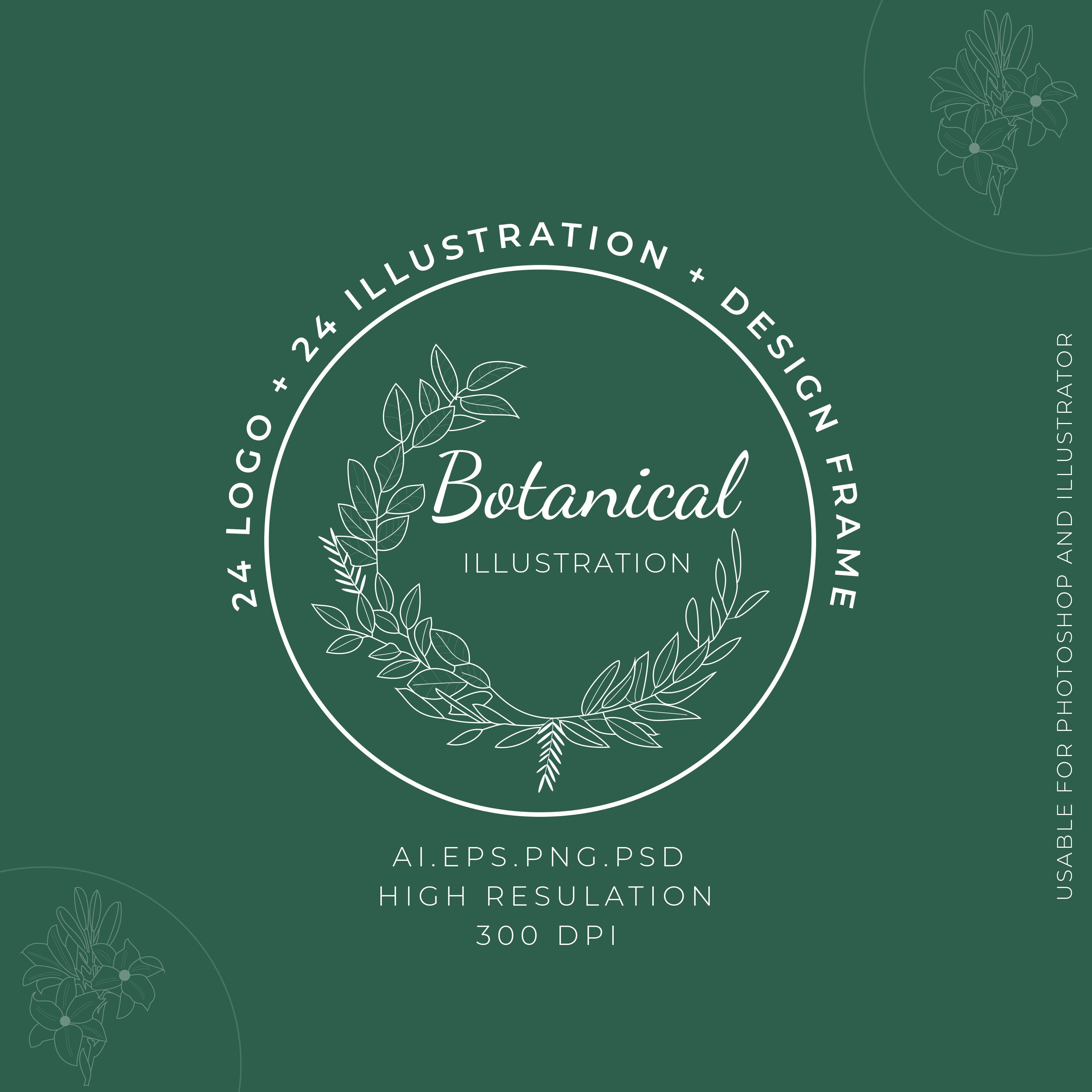 Download Floral Logo Botanical Logo Hand Drawn Botanical Logo Etsy