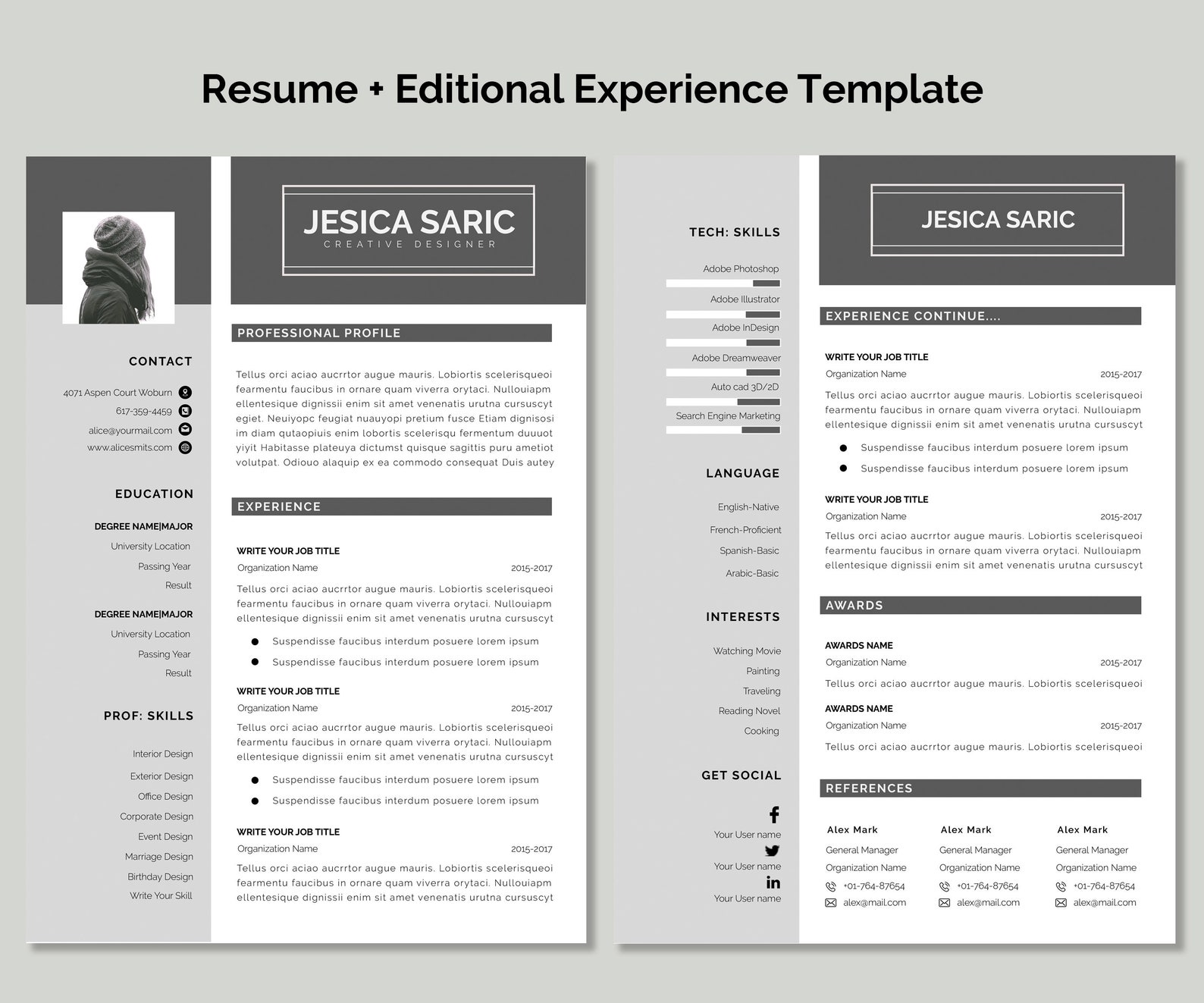 Resume Template Professional Resume Template Instant Download Resume 