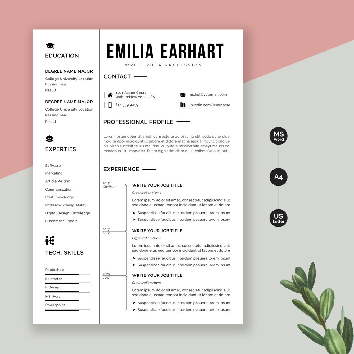resume template free with photo