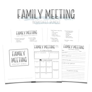 Family Meeting Bundle for Intentional Parenting to Create Positive Family Culture | Instant Download in PDF, Editable PDF and GoodNotes