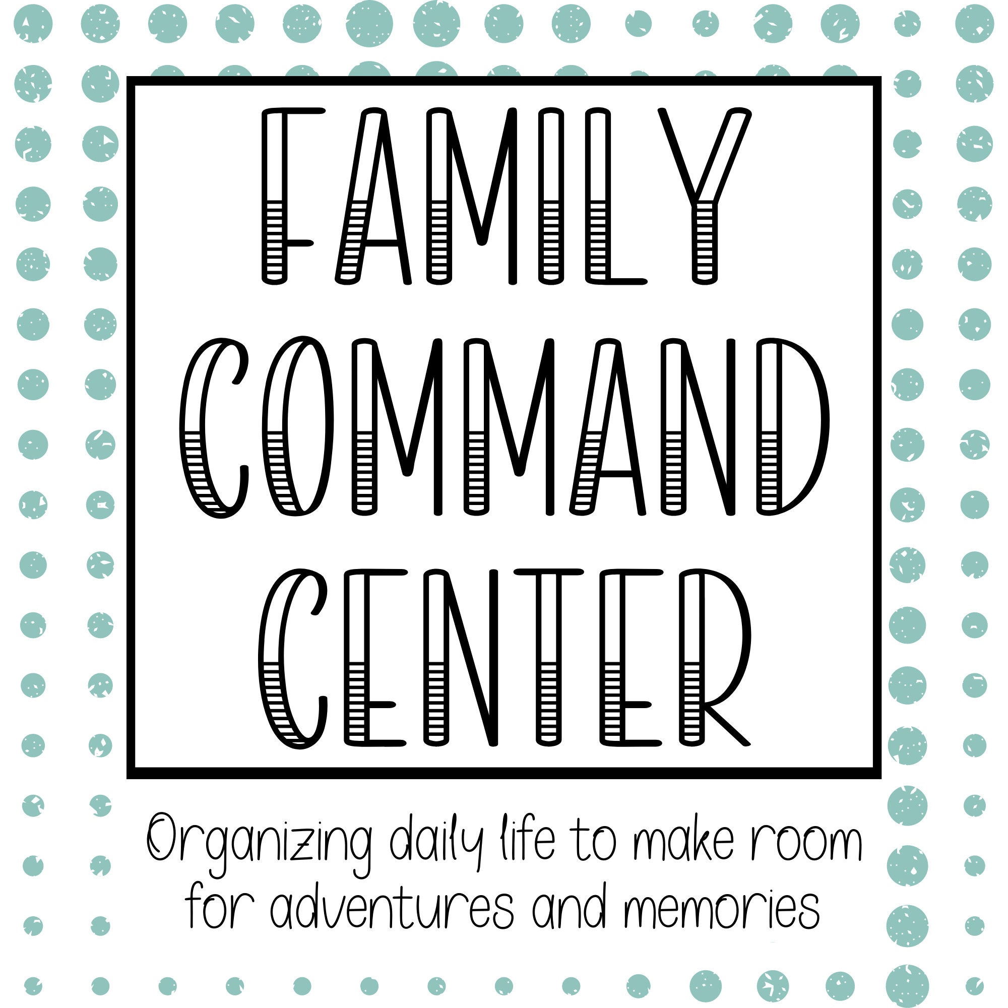 Family Command Center Printable Bundle With Monthly Calendar - Etsy