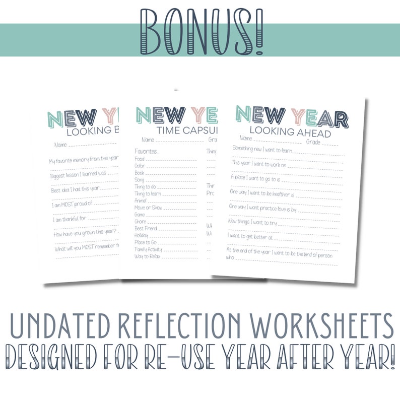 New Years Eve Family-friendly Reflection Pack NYE Intention - Etsy