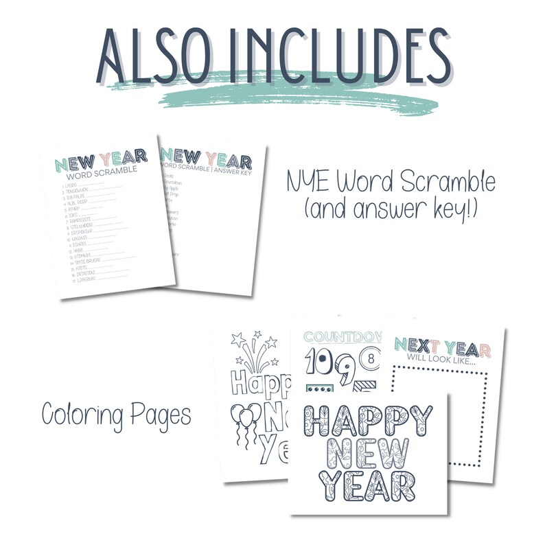New Years Eve Family-friendly Reflection Pack NYE Intention - Etsy