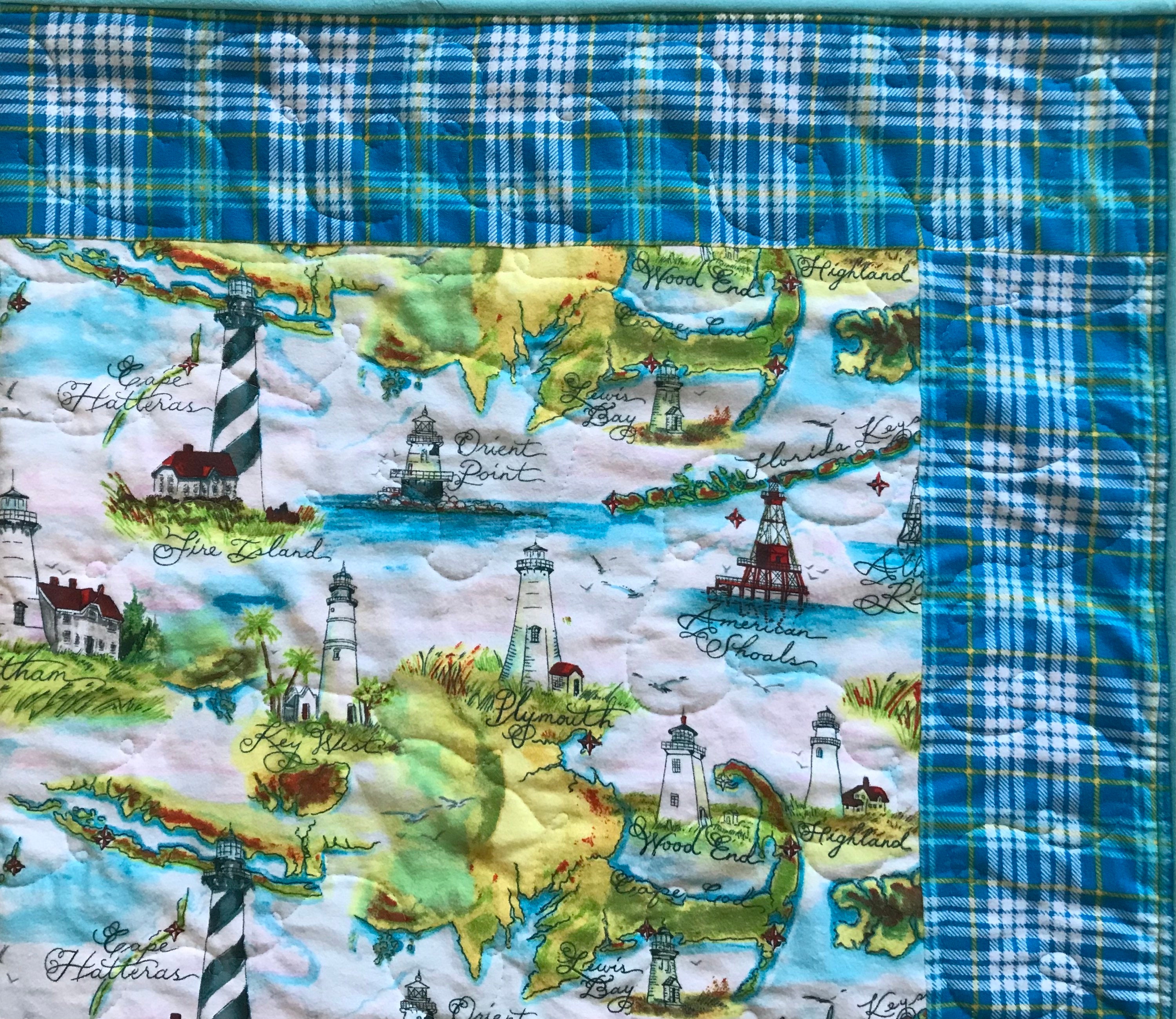 Flannel Lighthouse Quilt Lighthouse Blanket Lighthouse Throw Etsy
