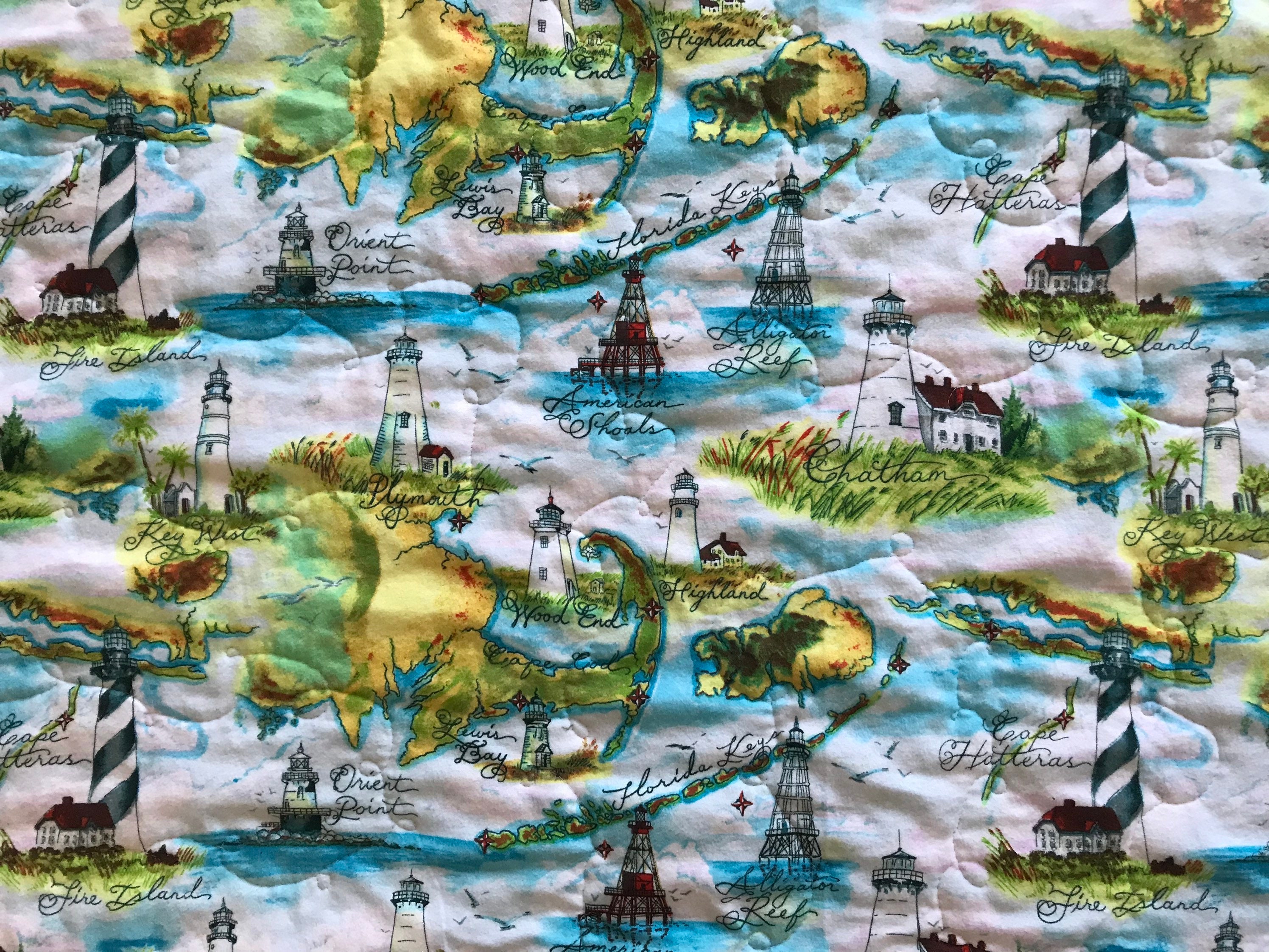 Flannel Lighthouse Quilt Lighthouse Blanket Lighthouse Throw Etsy