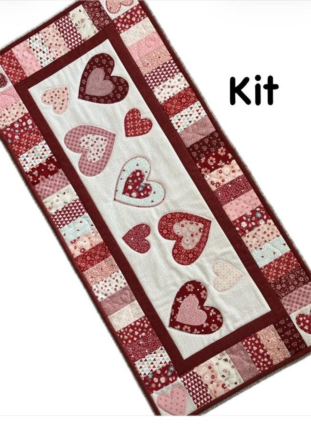 Kit- Valentine’s Day Table Runner Kit, Heart Table Runner Kit - Etsy