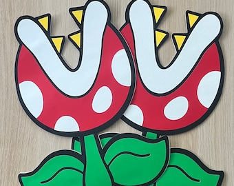 Piranha Plant Cutout, Mario Party Decoration, 12 inch