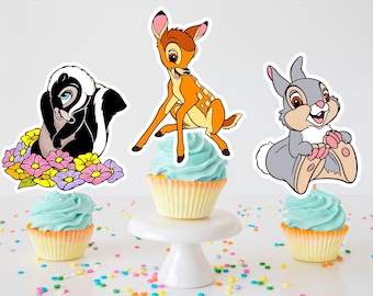 Bambi Character Cupcake Toppers, Birthday Party Decorations