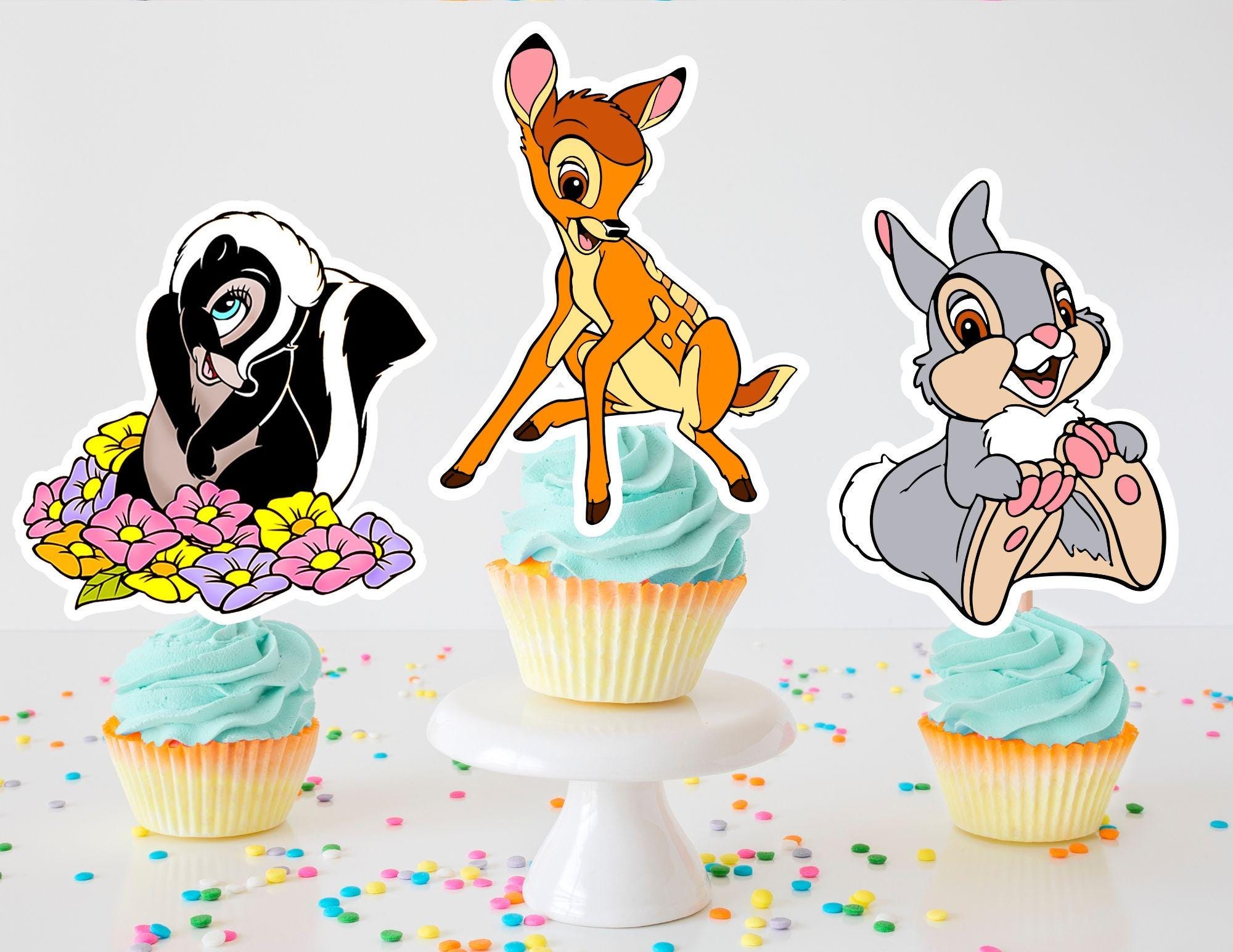 Bambi Character Cupcake Toppers, Birthday Party Decorations - Etsy