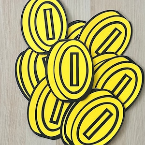 Set of Mario Coins, Coins Cutouts, Coins Backdrop Props