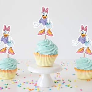Topper per cupcake a forma di Paperina, festa a tema compleanno Daisy
