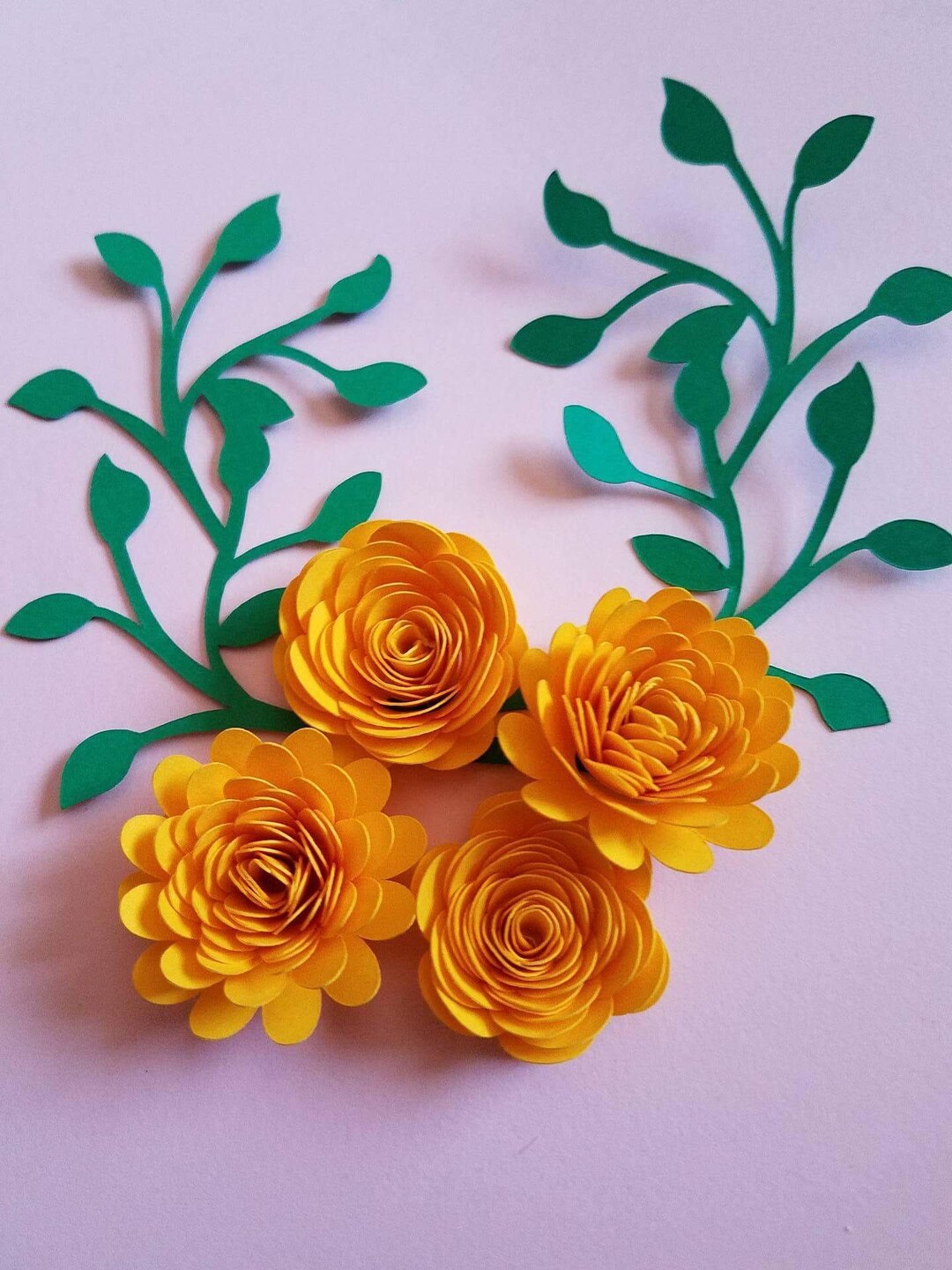 Set of 10 Yellow Small Paper Flower, Flower Centerpiece, Photo Props