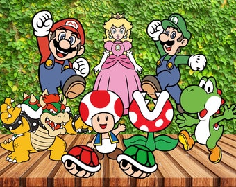 Super Mario Cutouts, Birthday Party Decoration (9 pcs)