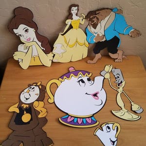 10 inches, 1 Whole Set of Beauty and the Beast Die cuts, Belle Die Cuts, Beast Die Cuts, Wall Decoration. image 1