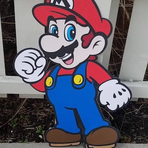 2 FUSS Großer Super Mario Standee, Mario Die Cut, Super Mario Foto Requisiten, Super Mario Geburtstag Thema