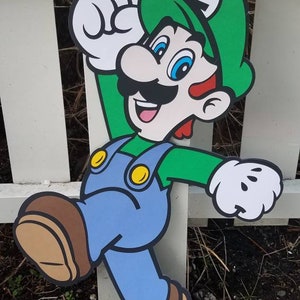 2 FEET Luigi Die Cuts, Luigi Standee, Super Mario Standee, Mario Photo Props, Luigi Party Theme, Super Mario Birthday Decor